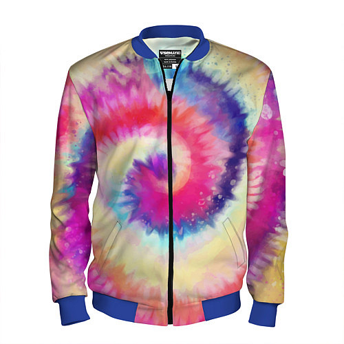 Мужской бомбер Tie Dye vortex / 3D-Синий – фото 1