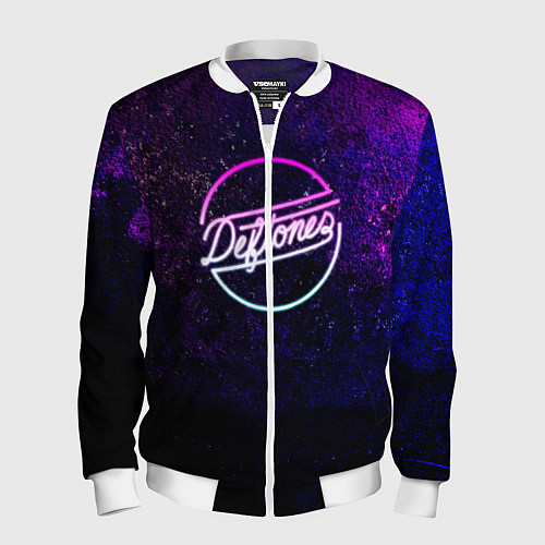 Мужской бомбер Deftones Neon logo / 3D-Белый – фото 1