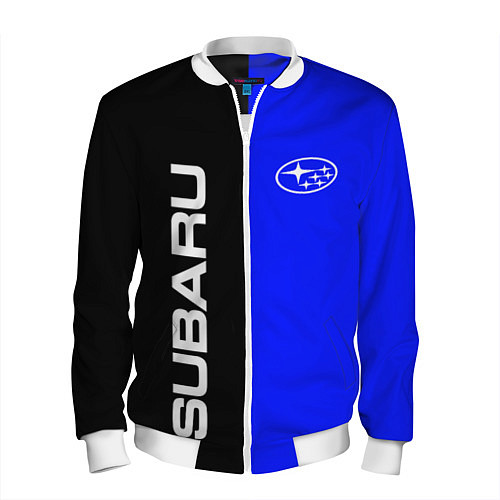 Мужской бомбер SUBARU / 3D-Белый – фото 1