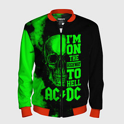 Бомбер мужской I'm on the highway to hell ACDC, цвет: 3D-красный
