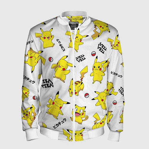 Мужской бомбер ПИКАЧУ / 3D-Белый – фото 1