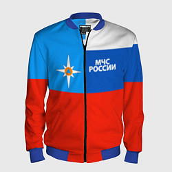Бомбер мужской Флаг МЧС России, цвет: 3D-синий