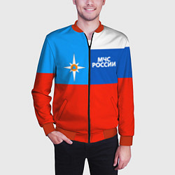 Бомбер мужской Флаг МЧС России, цвет: 3D-красный — фото 2