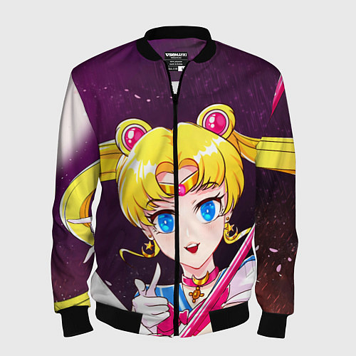 Мужской бомбер Sailor Moon / 3D-Черный – фото 1