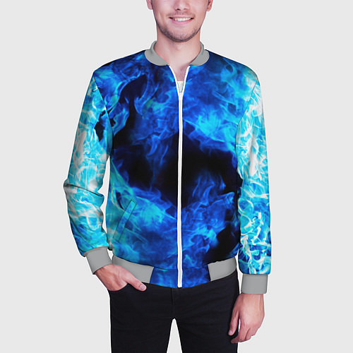 Мужской бомбер СИНИЙ ОГОНЬ / 3D-Меланж – фото 3