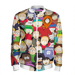 Бомбер мужской South Park персонажи, цвет: 3D-белый