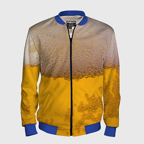 Мужской бомбер Пиво / 3D-Синий – фото 1