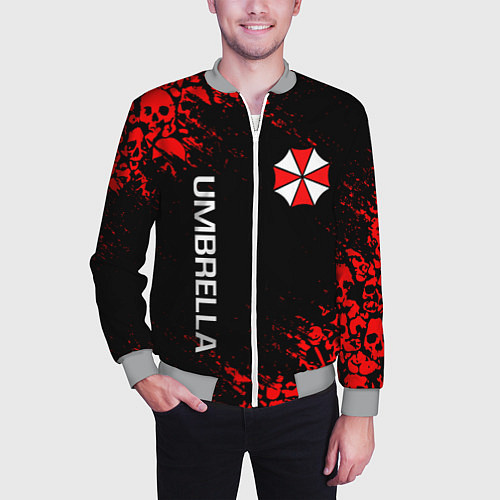 Мужской бомбер UMBRELLA CORP / 3D-Меланж – фото 3