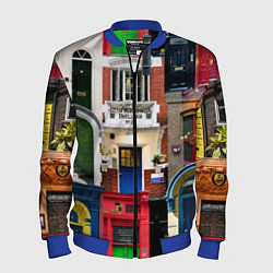 Мужской бомбер London doors цифровой коллаж