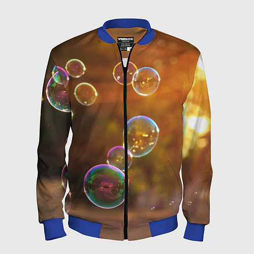 Мужской бомбер Мыльные пузыри / 3D-Синий – фото 1