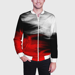 Бомбер мужской ПЕРЬЯ, цвет: 3D-белый — фото 2