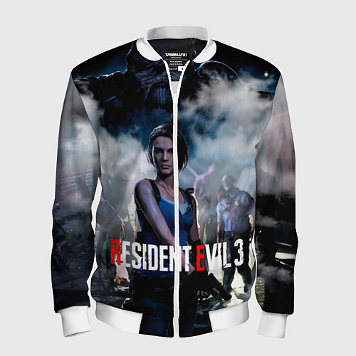 Мужской бомбер RESIDENT EVIL 3 / 3D-Белый – фото 1