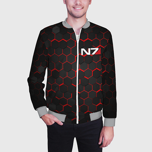 Мужской бомбер MASS EFFECT N7 / 3D-Меланж – фото 3