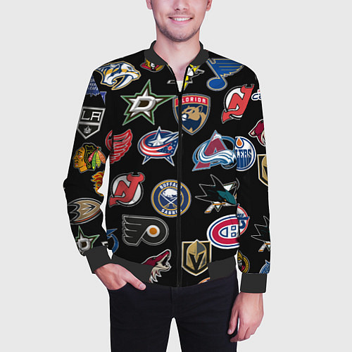 Мужской бомбер NBA PATTERN / 3D-Черный – фото 3