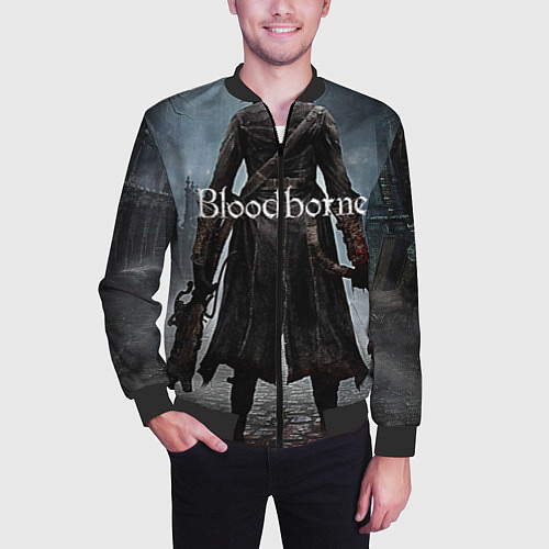 Мужской бомбер Bloodborne / 3D-Черный – фото 3