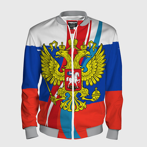 Мужской бомбер Герб России / 3D-Меланж – фото 1