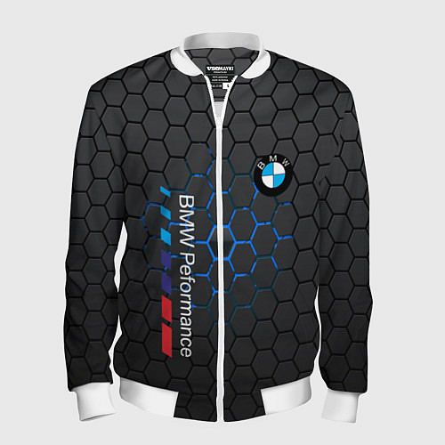 Мужской бомбер BMW / 3D-Белый – фото 1