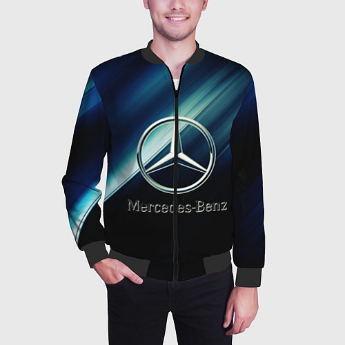 Мужской бомбер Mercedes / 3D-Черный – фото 3