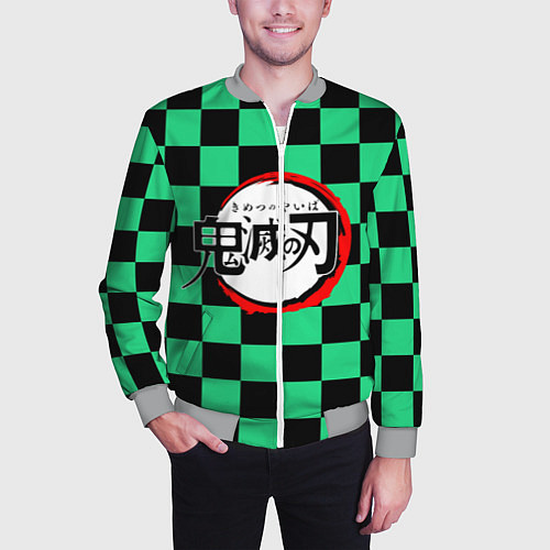 Мужской бомбер KIMETSU NO YAIBA / 3D-Меланж – фото 3