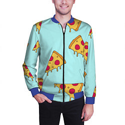 Бомбер мужской Ароматная пицца, цвет: 3D-синий — фото 2