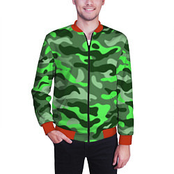 Бомбер мужской CAMOUFLAGE GREEN, цвет: 3D-красный — фото 2