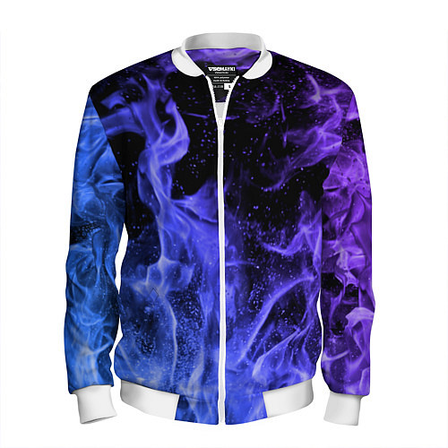 Мужской бомбер ОГОНЬ / 3D-Белый – фото 1