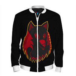 Бомбер мужской Wolf Logo, цвет: 3D-белый