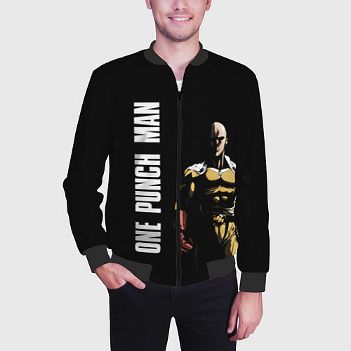 Мужской бомбер One Punch Man / 3D-Черный – фото 3