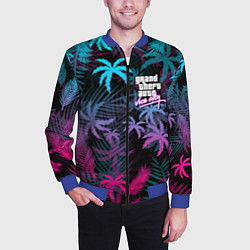 Бомбер мужской GTA VICE CITY, цвет: 3D-синий — фото 2