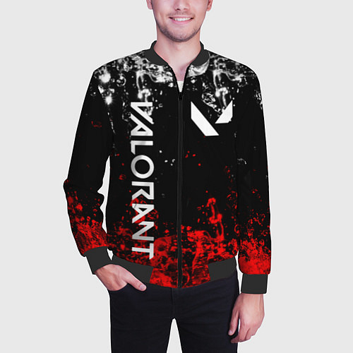 Мужской бомбер VALORANT / 3D-Черный – фото 3