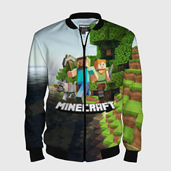 Бомбер мужской Minecraft, цвет: 3D-черный