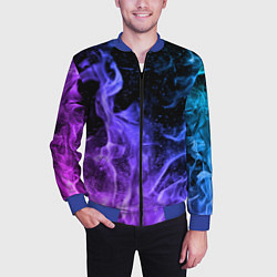 Бомбер мужской ОГОНЬ НЕОН, цвет: 3D-синий — фото 2