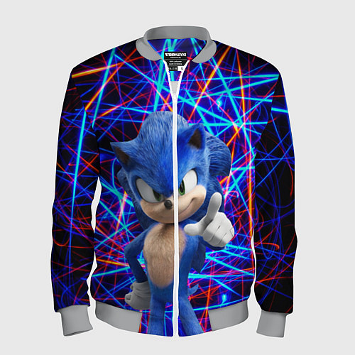 Мужской бомбер Sonic / 3D-Меланж – фото 1