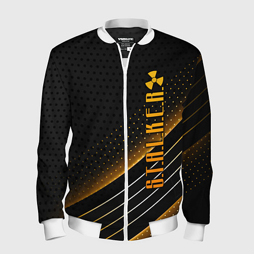 Мужской бомбер S T A L K E R / 3D-Белый – фото 1