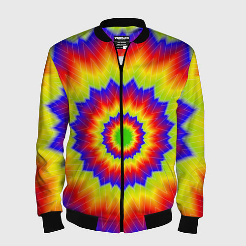Мужской бомбер Tie-Dye / 3D-Черный – фото 1