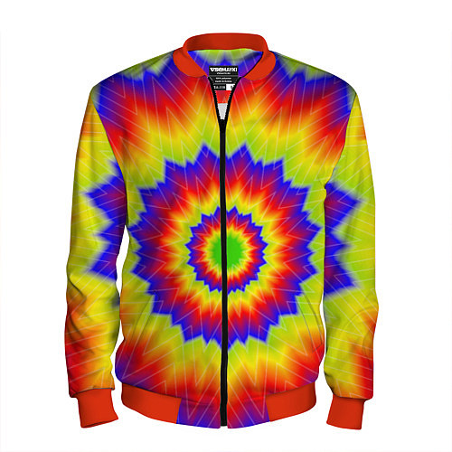 Мужской бомбер Tie-Dye / 3D-Красный – фото 1