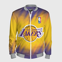 Бомбер мужской Los Angeles Lakers, цвет: 3D-меланж