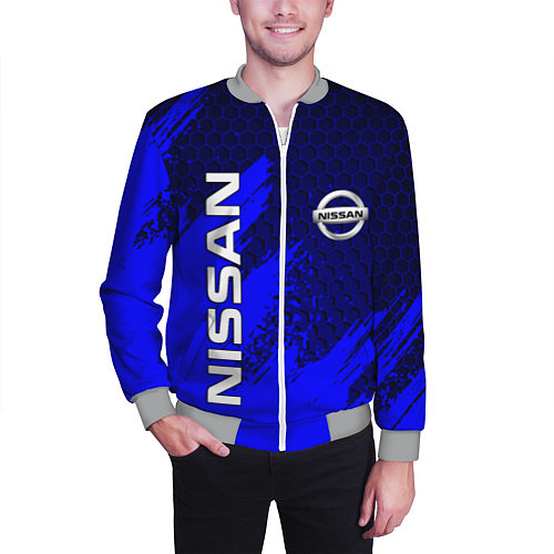 Мужской бомбер NISSAN / 3D-Меланж – фото 3