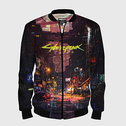 Бомбер мужской CYBERPUNK 2077:КИБЕРПАНК S, цвет: 3D-черный