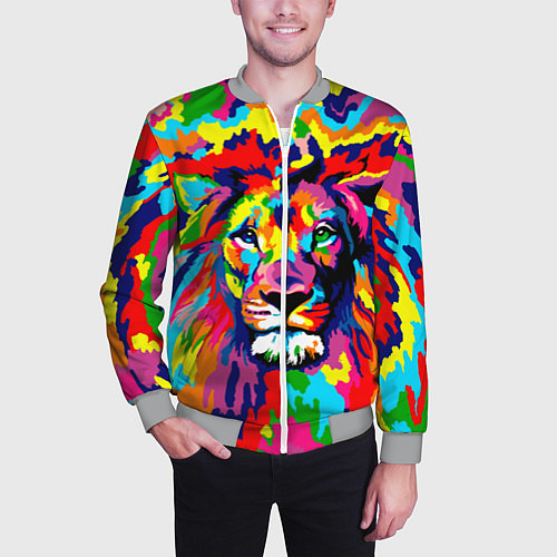 Мужской бомбер Лев Artistic Art / 3D-Меланж – фото 3