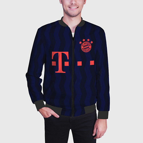Мужской бомбер FC Bayern Munchen / 3D-Черный – фото 3