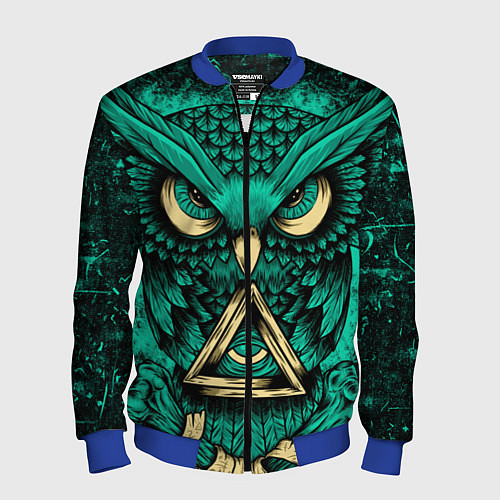 Мужской бомбер Тотемная сова / 3D-Синий – фото 1