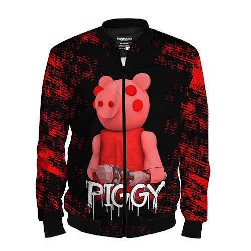 Мужской бомбер Roblox Piggy / 3D-Черный – фото 1