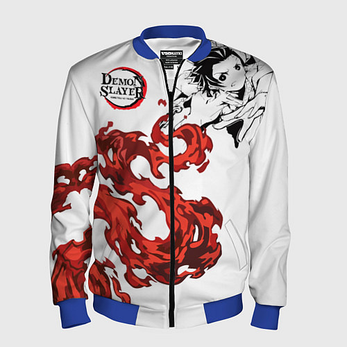 Мужской бомбер Клинок, рассекающий демонов / 3D-Синий – фото 1