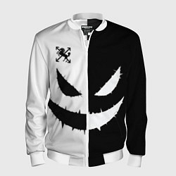 Бомбер мужской Черно-белая улыбка, BlackHorse, цвет: 3D-белый