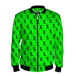 Бомбер мужской Эл паттерн зеленый, цвет: 3D-черный