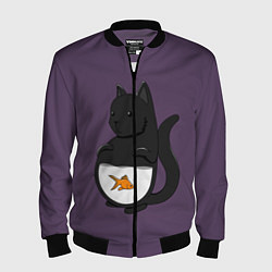 Мужской бомбер Довольный кот