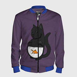 Мужской бомбер Довольный кот