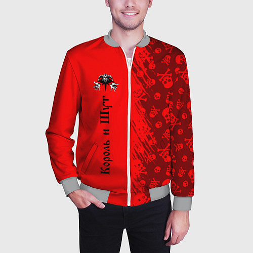 Мужской бомбер КОРОЛЬ И ШУТ / 3D-Меланж – фото 3
