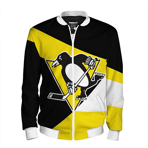 Мужской бомбер Pittsburgh Penguins Exclusive / 3D-Белый – фото 1